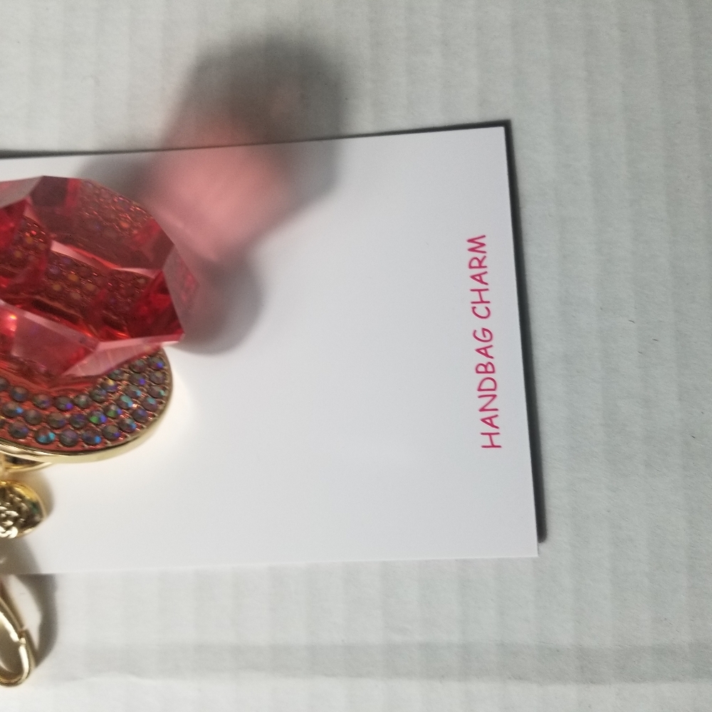 NWT BETSEY JOHNSON PINK BLING RING POP HANDBAG CHARM - Picture 6 of 10